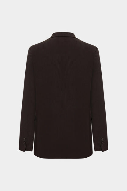 Twn Slim Fit Kahverengi Çizgili Takim Elbise