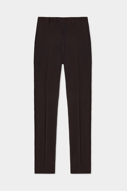 Twn Slim Fit Kahverengi Çizgili Takim Elbise