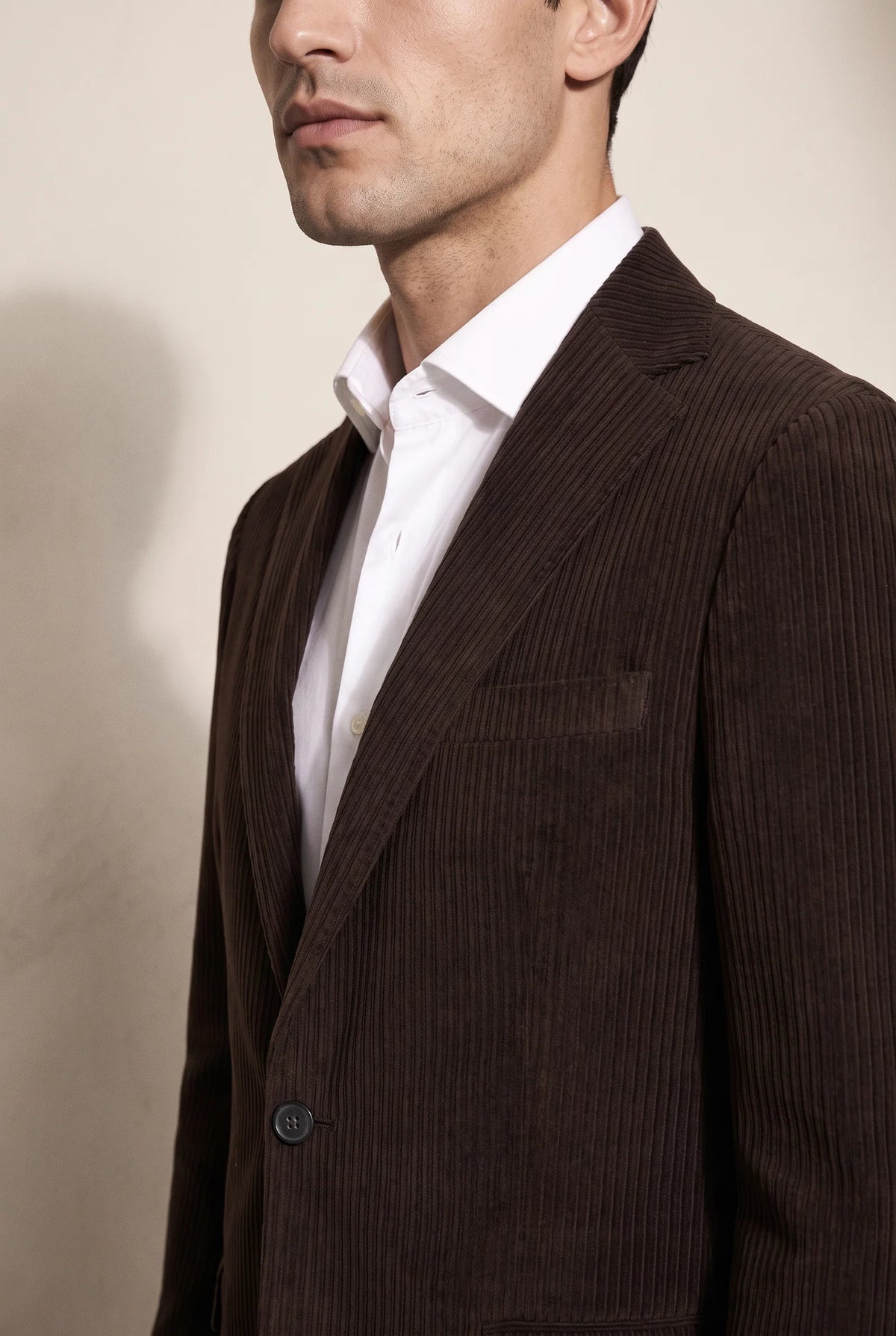 Twn Slim Fit Kahverengi Çizgili Takim Elbise