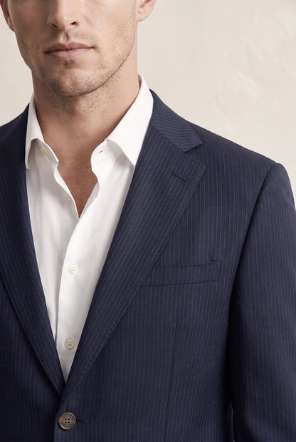Twn Slim Fit Lacivert Çizgili Takim Elbise