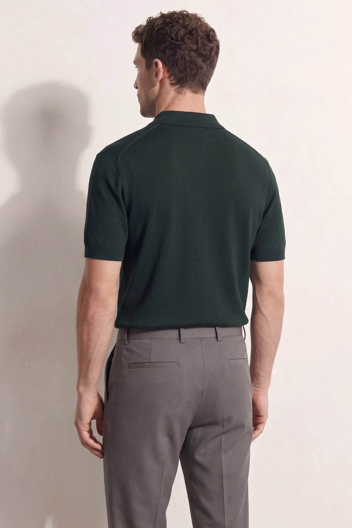 Ds Damat Slim Fit Zümrüt Yeşili Düz Örgü Kazak