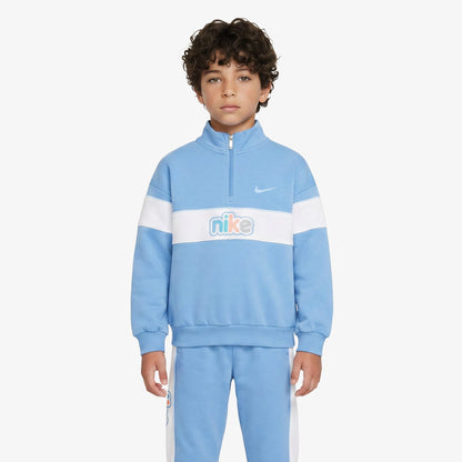 Nike Quarter Zipped Çocuk Mavi Eşofman Üstü