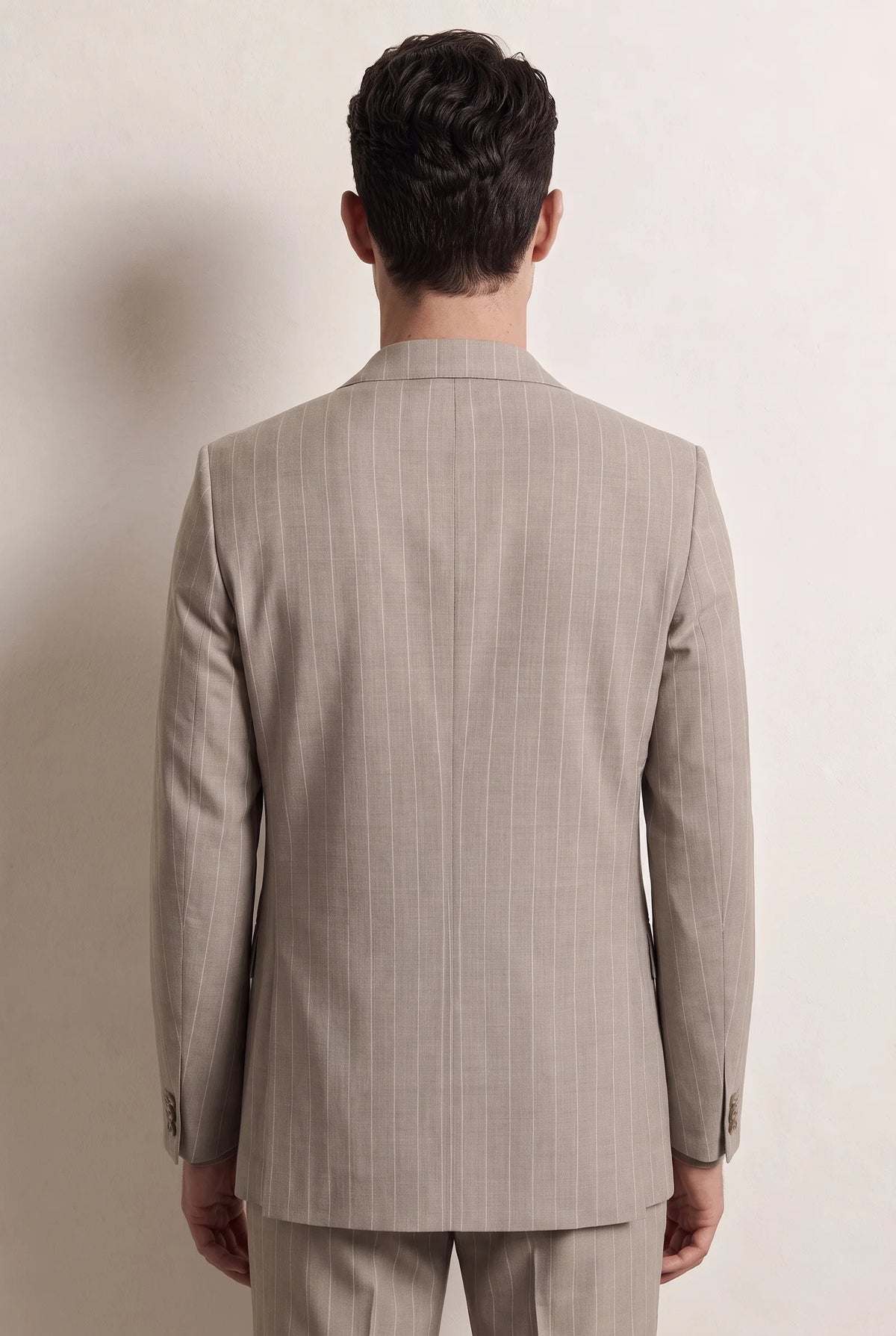 Twn Slim Fit Bej Çizgili Takim Elbise