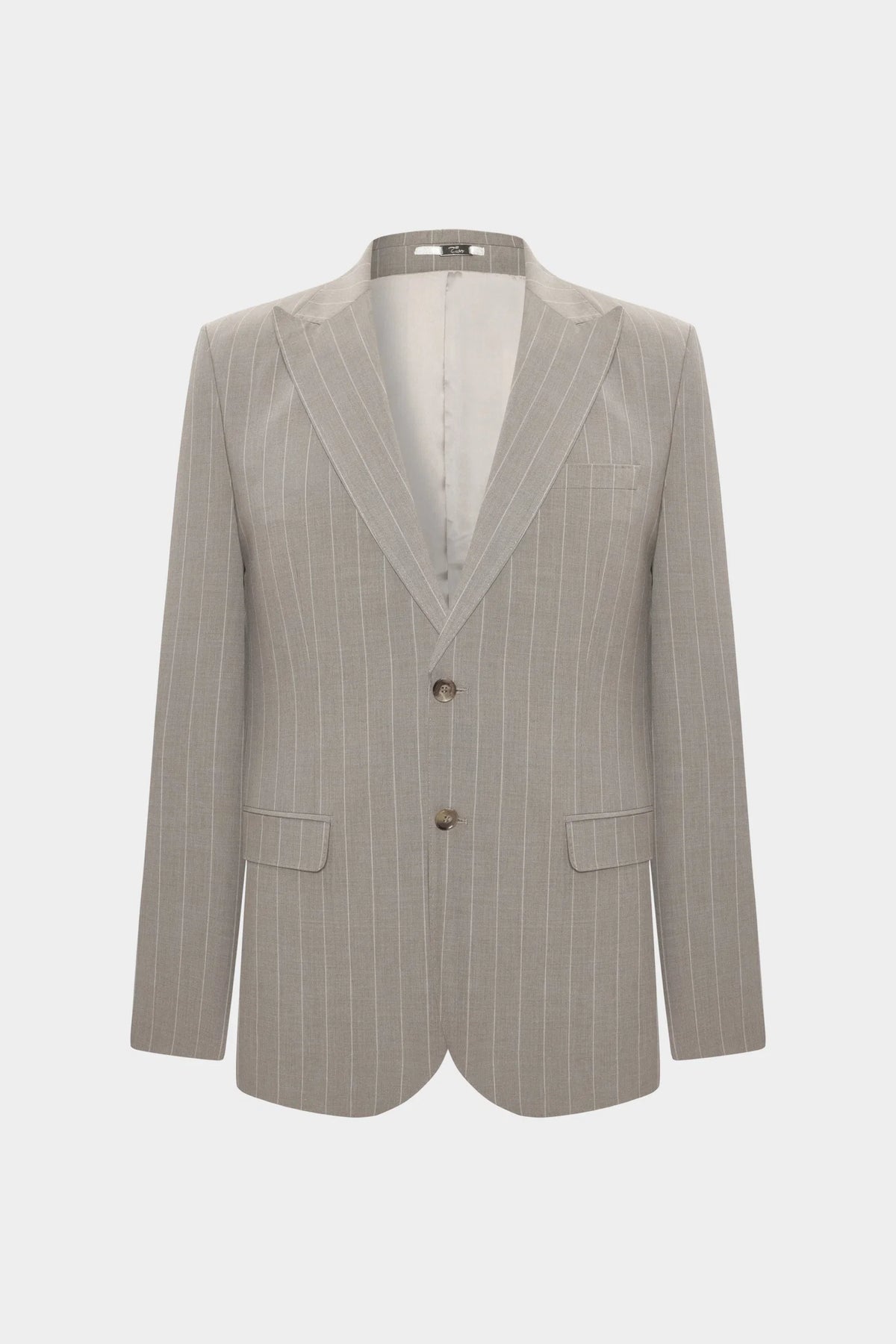 Twn Slim Fit Bej Çizgili Takim Elbise