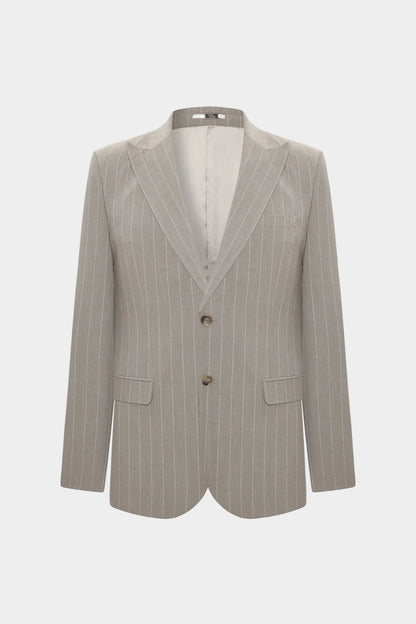 Twn Slim Fit Bej Çizgili Takim Elbise