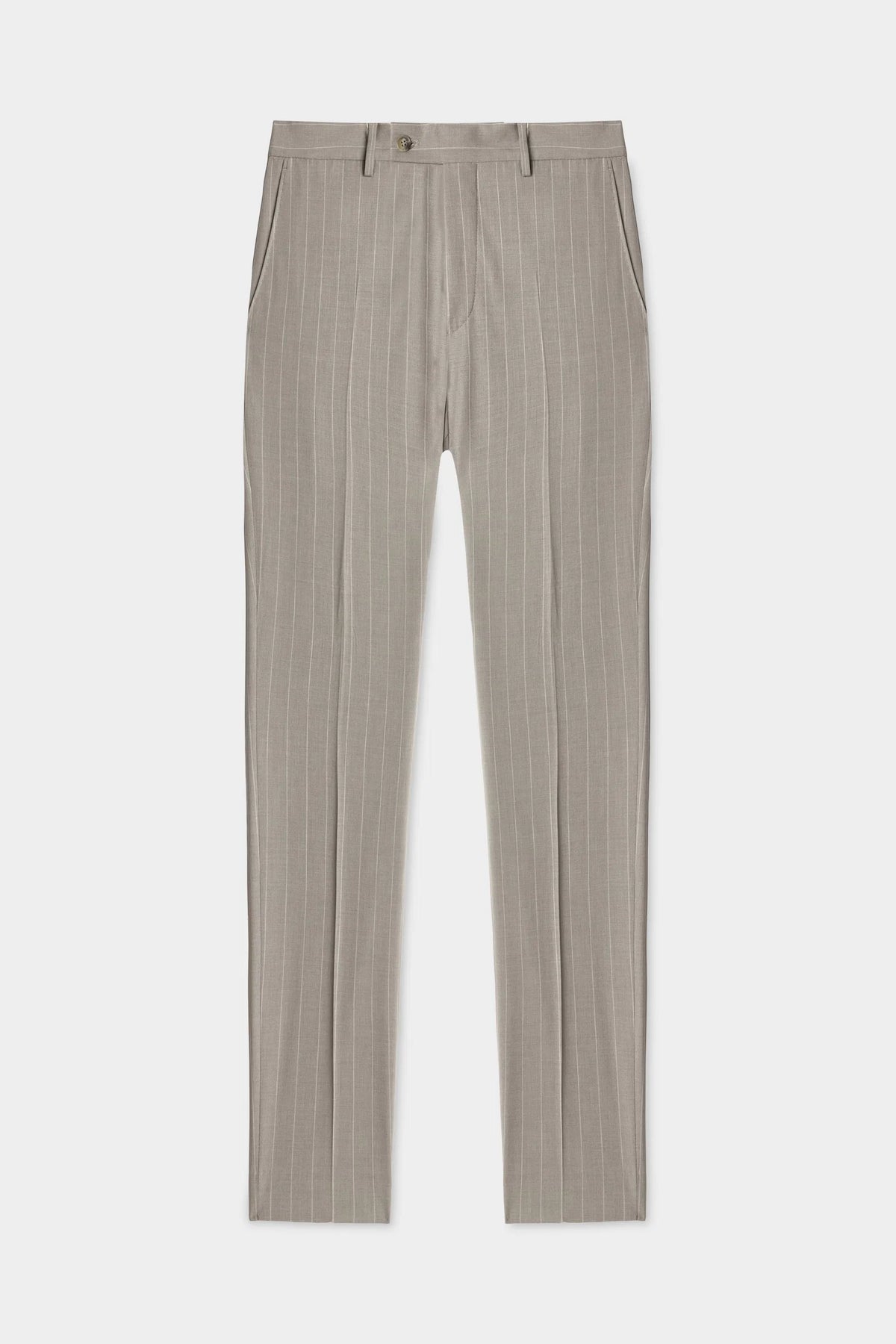 Twn Slim Fit Bej Çizgili Takim Elbise