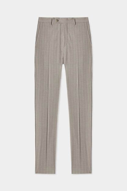 Twn Slim Fit Bej Çizgili Takim Elbise