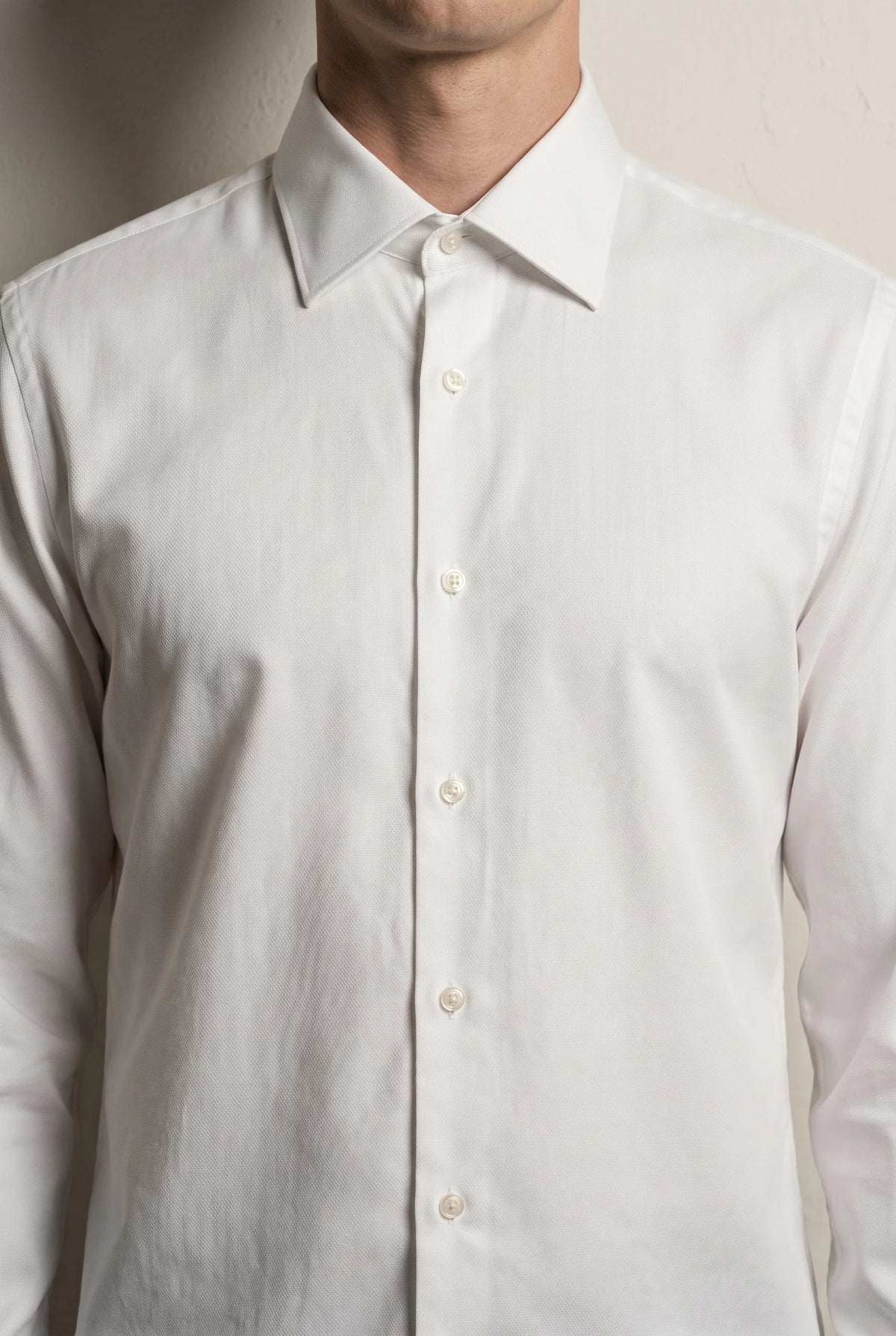 Ds Damat Slim Fit Beyaz Armürlü Gömlek