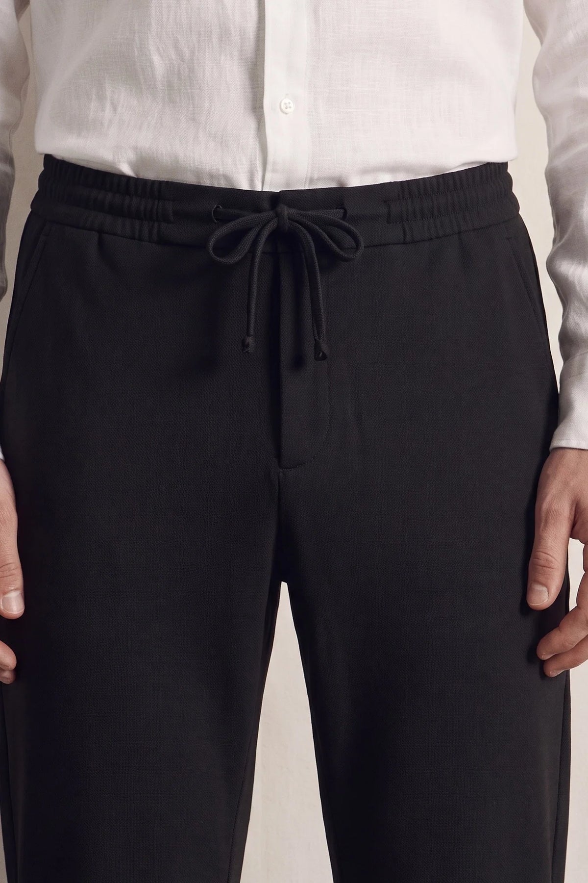 Twn Slim Fit Siyah Armürlü Jogger Pantolon