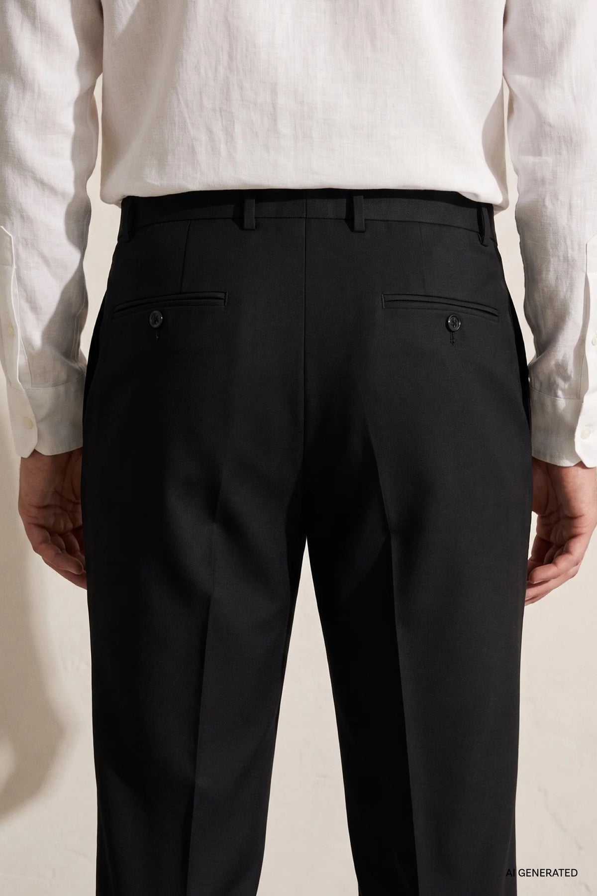 Ds Damat Siyah Diyogonal Kumaş Pantolon