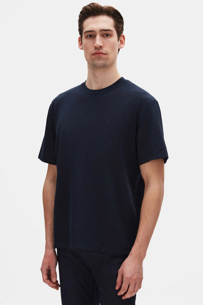 Twn Relaxed Fit Lacivert Düz Modal T-shirt