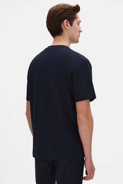 Twn Relaxed Fit Lacivert Düz Modal T-shirt