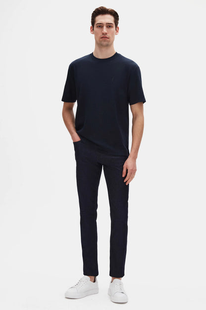 Twn Relaxed Fit Lacivert Düz Modal T-shirt