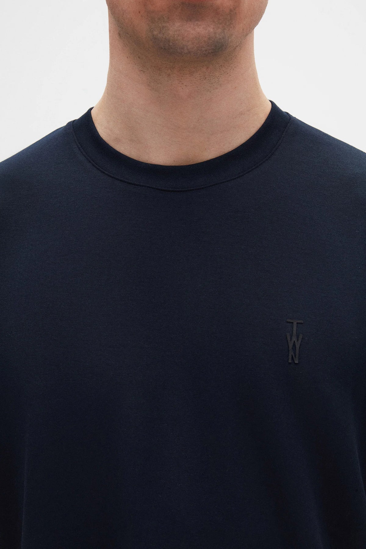 Twn Relaxed Fit Lacivert Düz Modal T-shirt