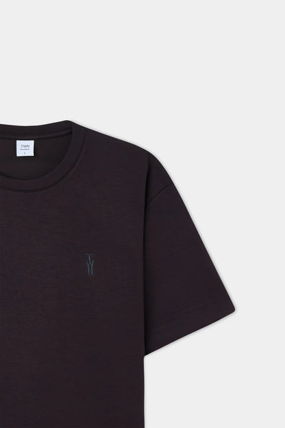 Twn Relaxed Fit Kahverengi Düz Modal T-shirt