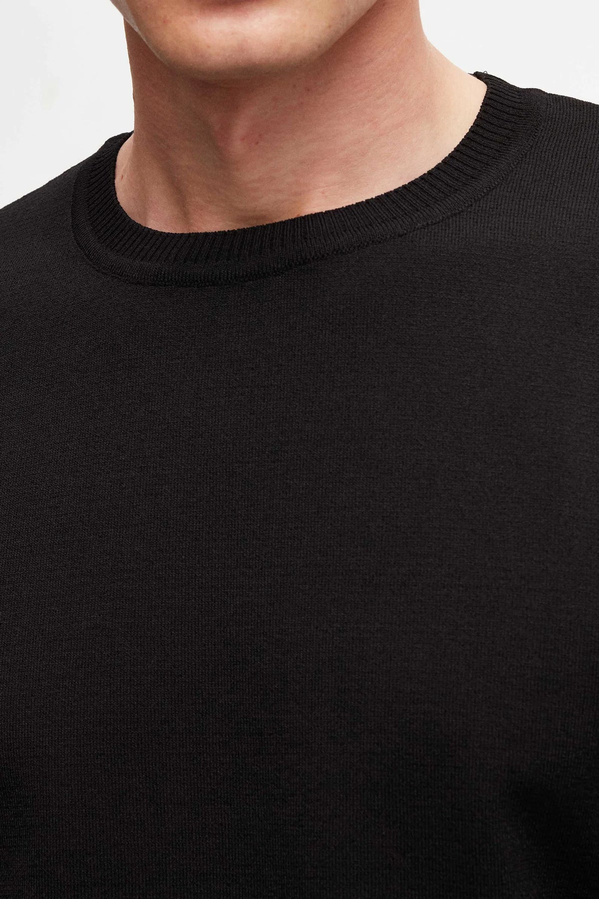 Twn Slim Fit Siyah Düz Örgü Kazak