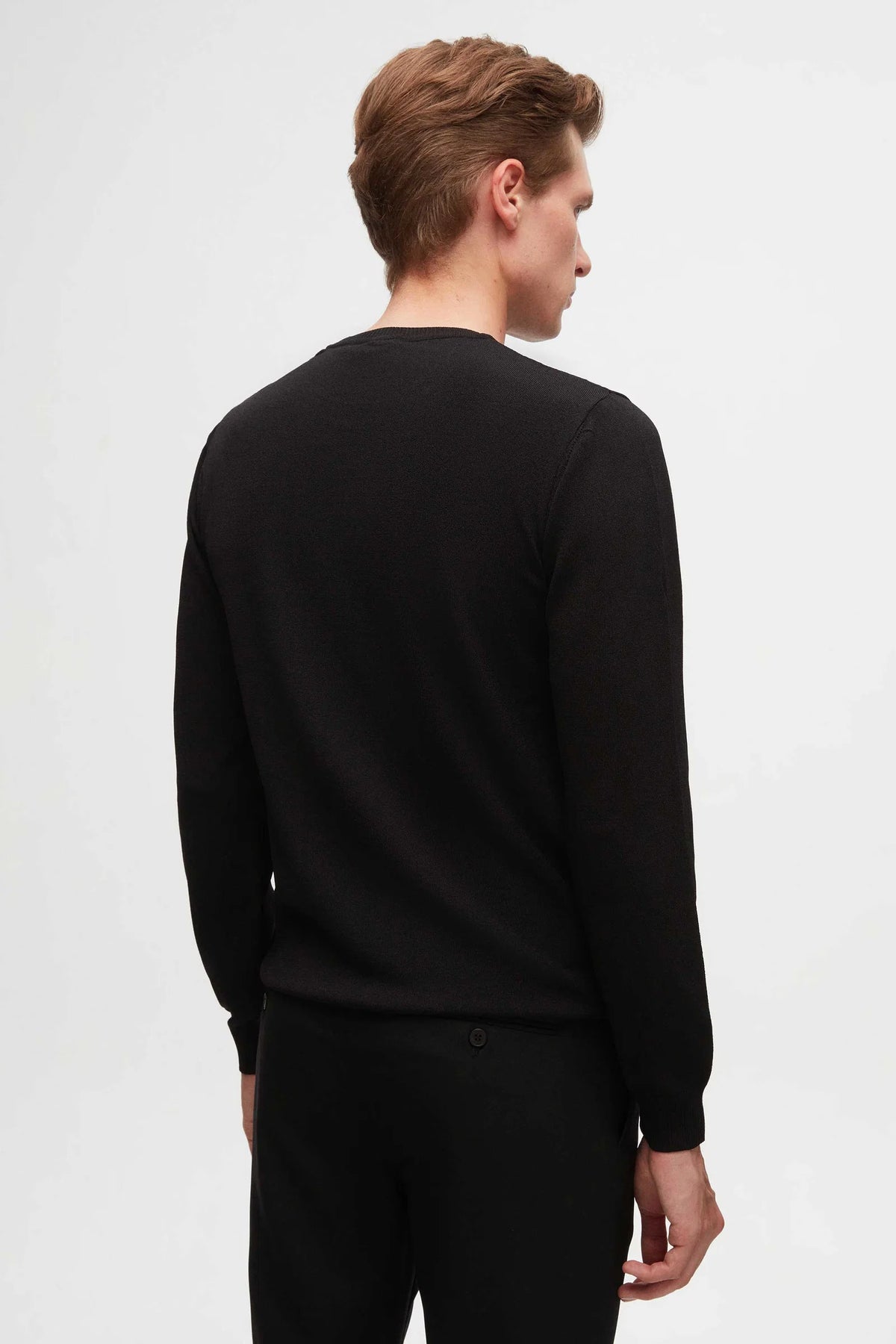Twn Slim Fit Siyah Düz Örgü Kazak