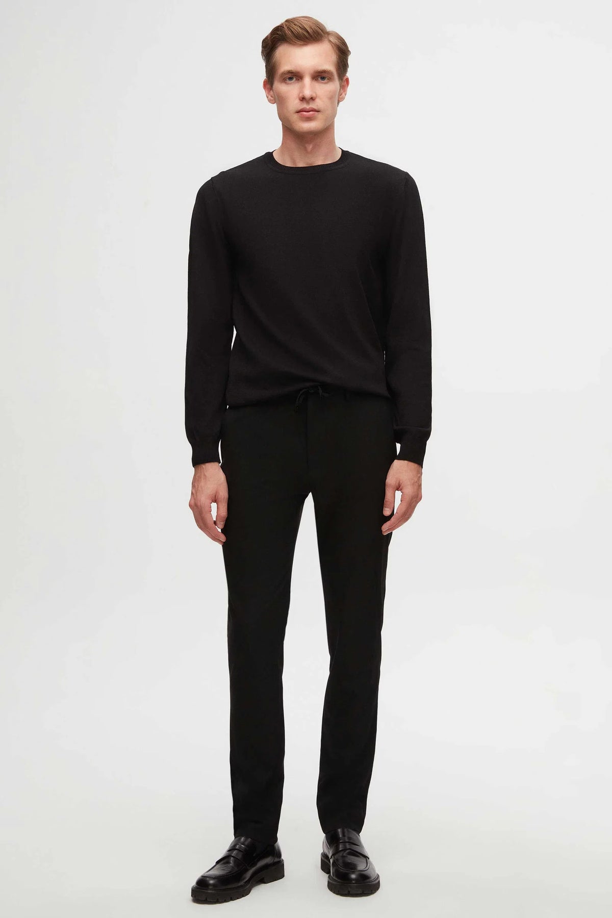Twn Slim Fit Siyah Düz Örgü Kazak