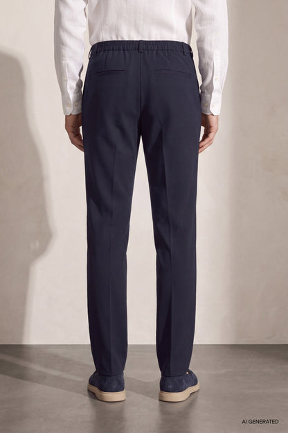 Twn Relaxed Fit (pilesiz) Lacivert Çizgili Jogger Pantolon