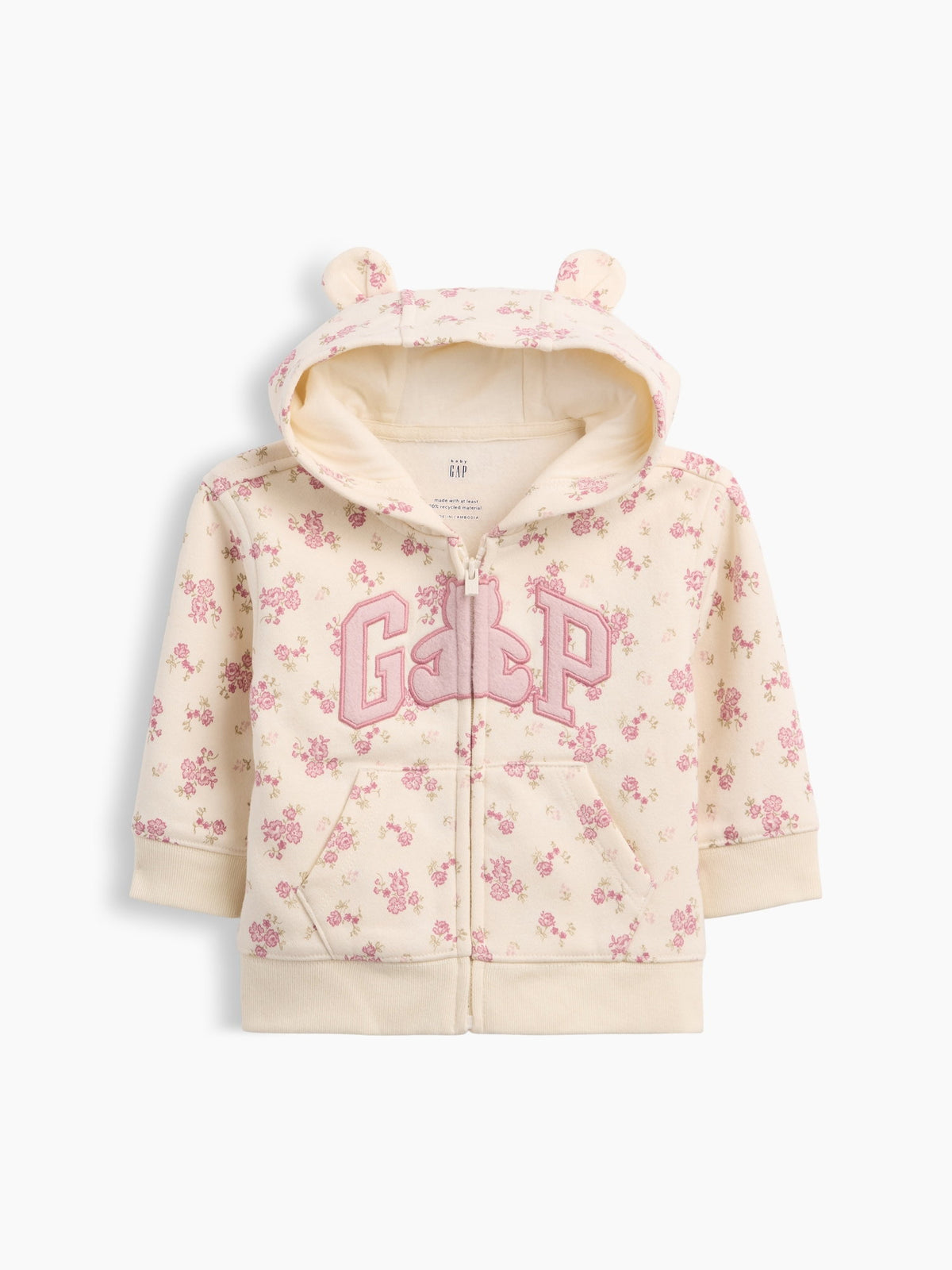 Krem Vintagesoft Brannan Bear Gap Logo Fermuarlı Sweatshirt