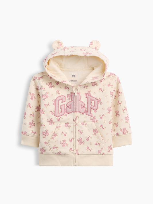 Krem Vintagesoft Brannan Bear Gap Logo Fermuarlı Sweatshirt