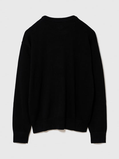 Krem Relaxed Gap Logo Intarsia Kazak