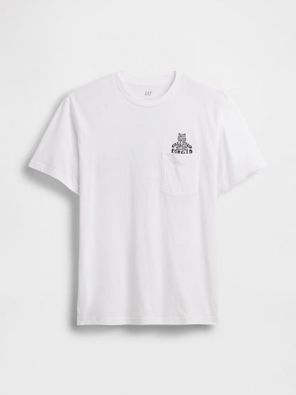 Beyaz Everyday Soft Relaxed Brannan Bear Cepli T-shirt