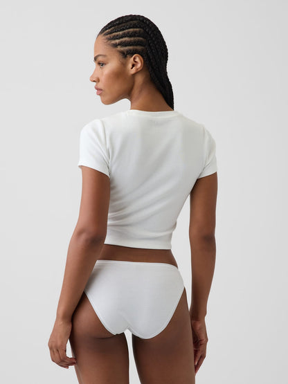 Beyaz Softmade Organik Stretch Pamuk Bikini Külot