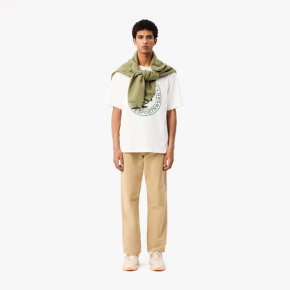 Lacoste Loose Fit Erkek Beyaz T-shirt