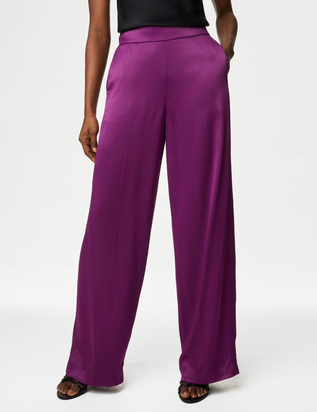 Wide Leg Saten Pantolon
