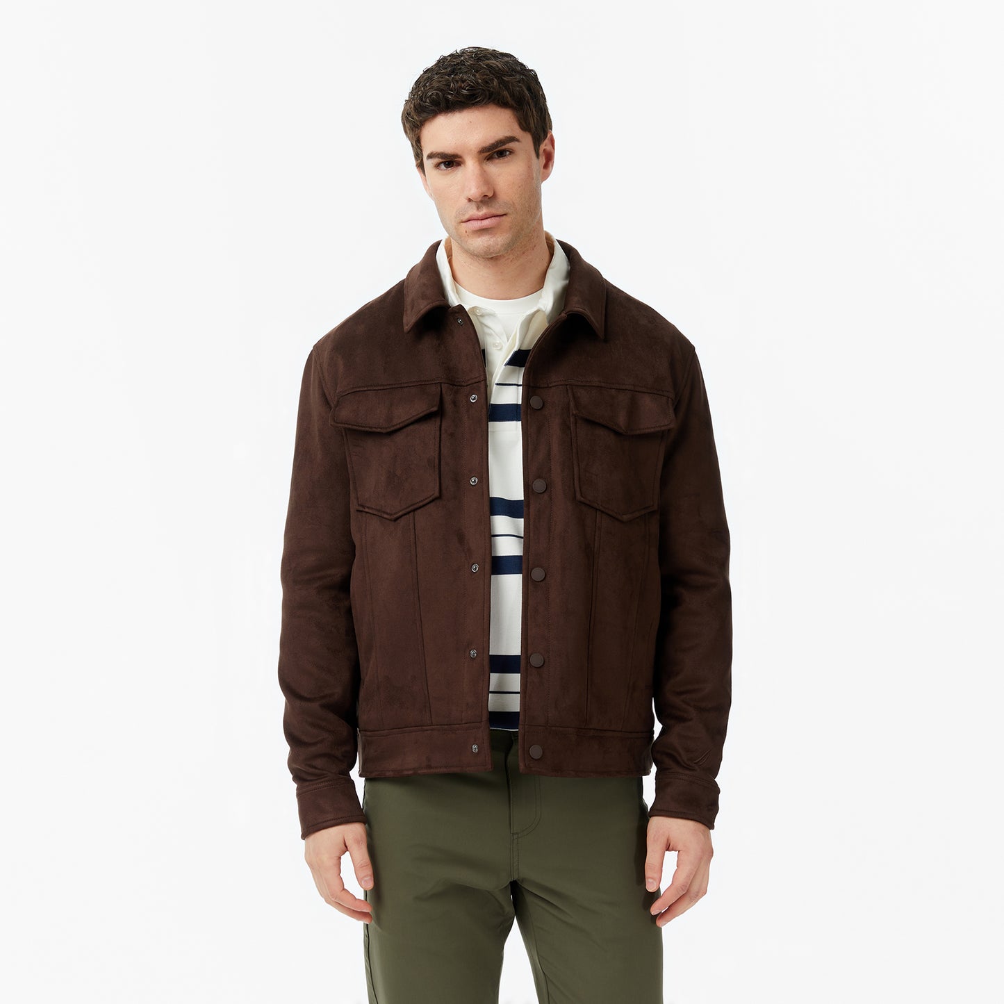 Nautica Erkek Kahverengi Regular Fit Süet Ceket