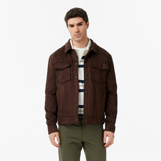 Nautica Erkek Kahverengi Regular Fit Süet Ceket