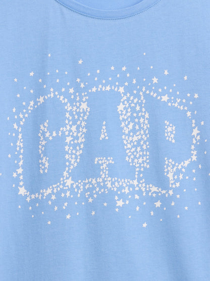 Açık Mavi Grafik Baskılı T-shirt