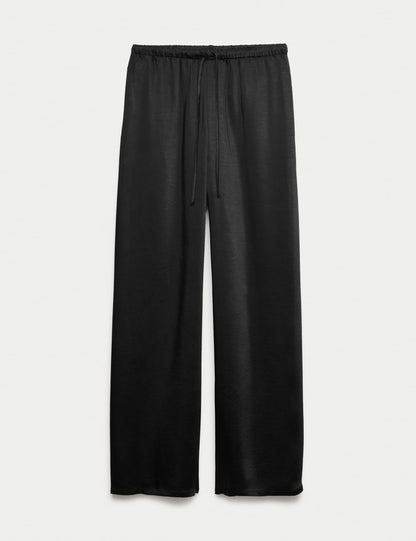 Saten Geniş Paça Pantolon