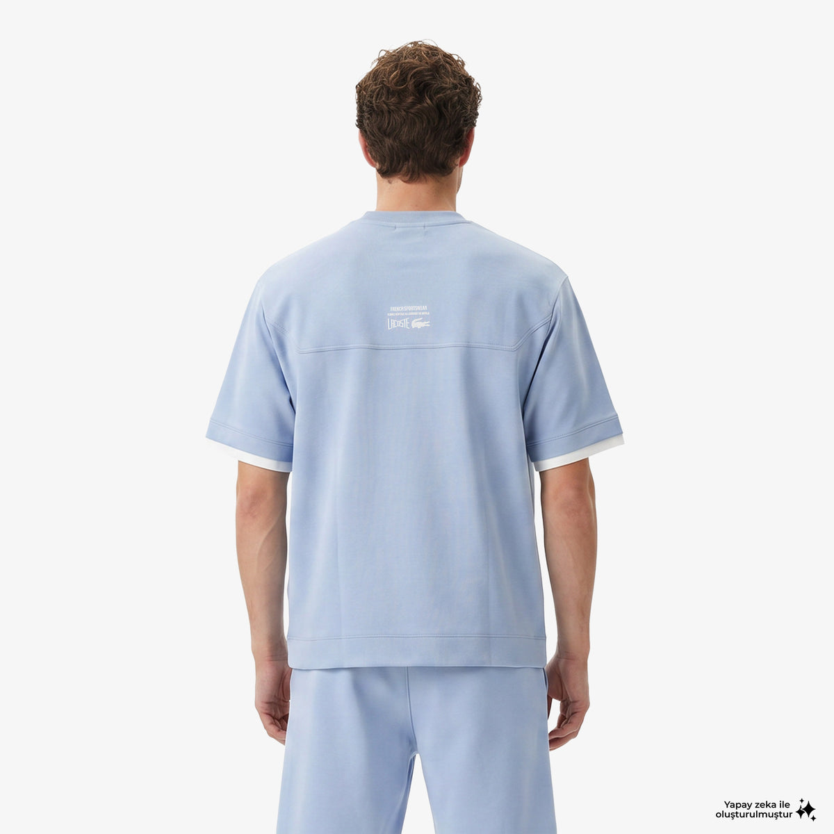 House Of Superstep X Lacoste Kapsul Koleksiyon Erkek Mavi T-shirt