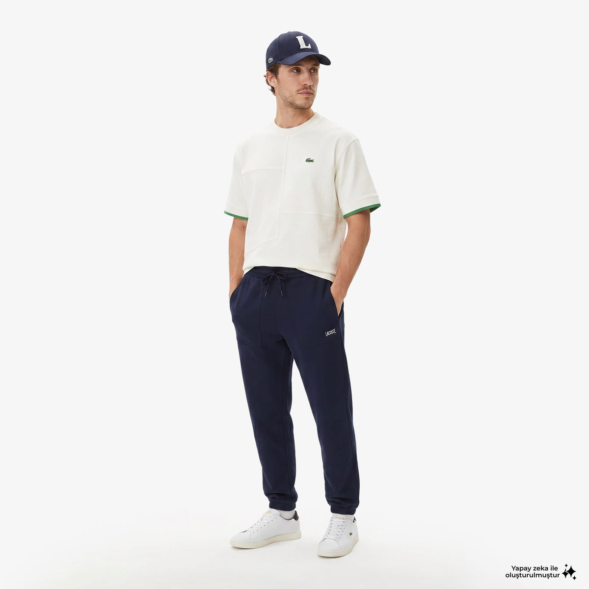 House Of Superstep X Lacoste Kapsul Koleksiyon Erkek Beyaz T-shirt