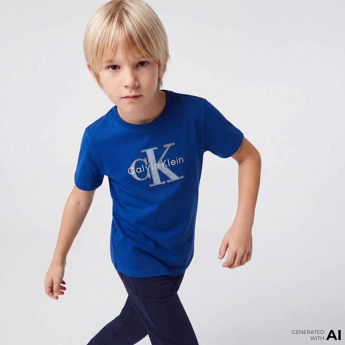 Calvin Klein Monologo Çocuk Mavi T-shirt