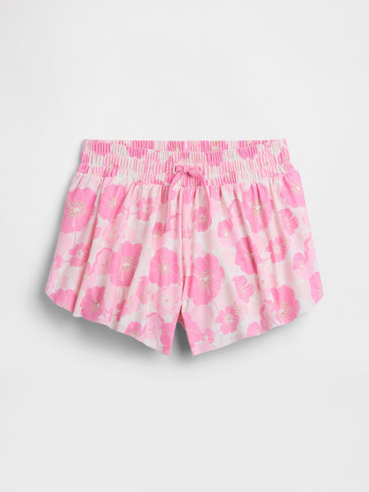 Pembe Pull-on Kelebek Baskılı Şort