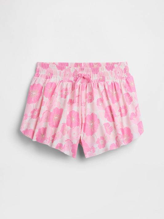 Pembe Pull-on Kelebek Baskılı Şort
