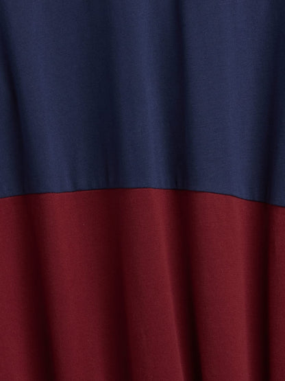 Bordo Boxy Colorblock Ragby T-shirt