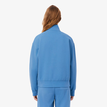 Lacoste Kadın Relaxed Fit Yarım Fermuarlı Mavi Sweatshirt