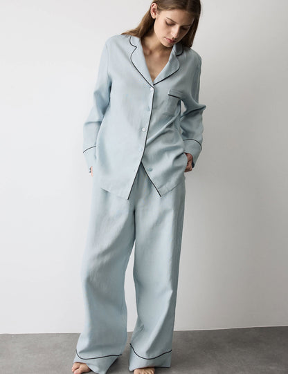 %100 Keten Pijama Takımı