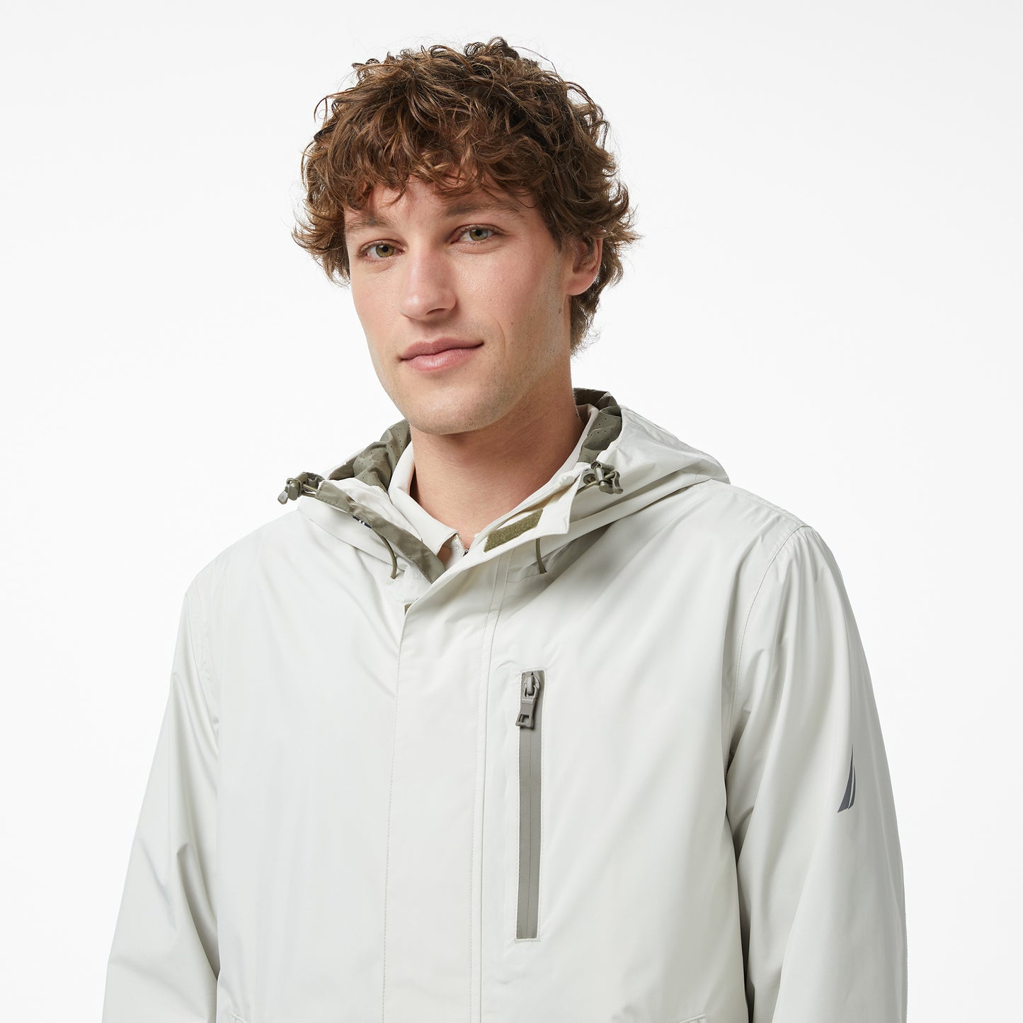 Nautica Regular Fit Kapüşonlu Su Geçirmez Erkek Gri Yağmurluk