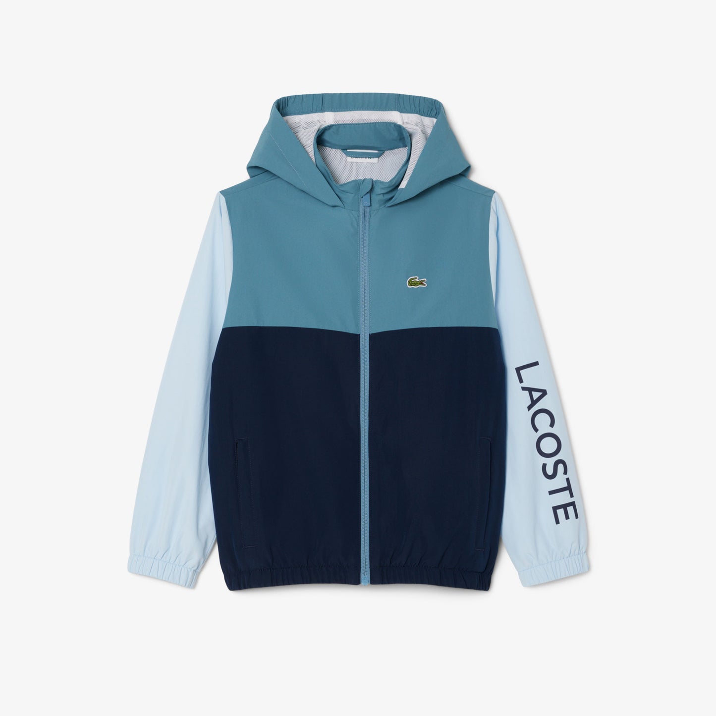 Lacoste Çocuk Kapüşonlu Renk Bloklu Lacivert Ceket