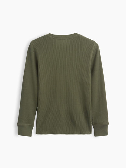 Haki Gap Mini-logo Waffle-knit T-shirt