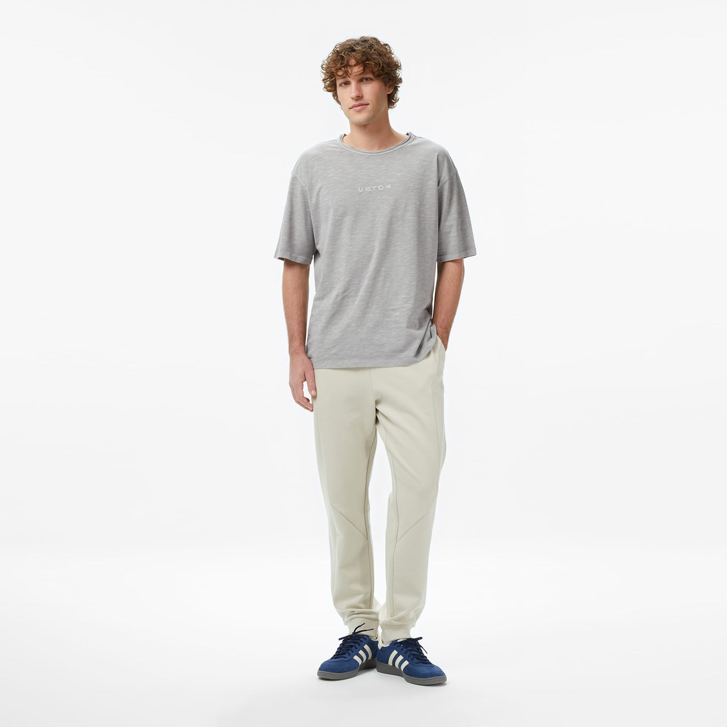 United4 Regular Fit Erkek Krem Eşofman Altı