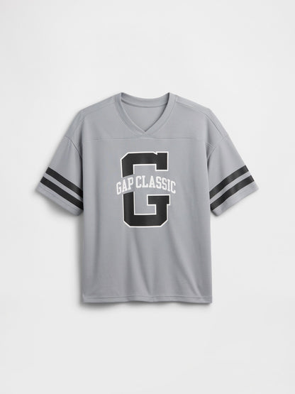 Gri Relaxed Mesh Soccer T-shirt