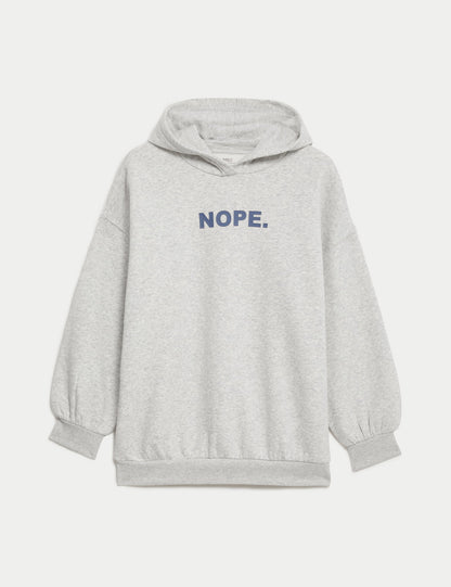 Pamuklı Slogan Desenli Sweatshirt