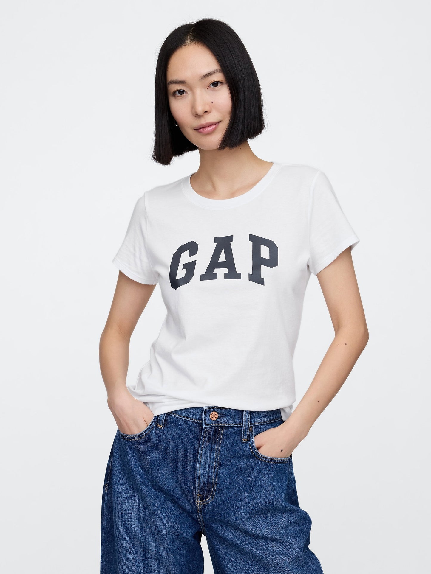 Beyaz 2'li Gap Logo Kısa Kollu T-shirt Seti