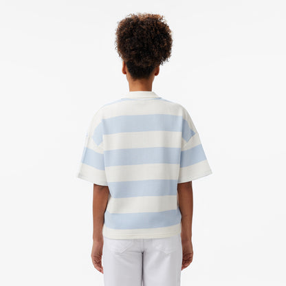 Nautica Kadın Mavi Regular Fit Çizgili Polo Yaka T-shirt